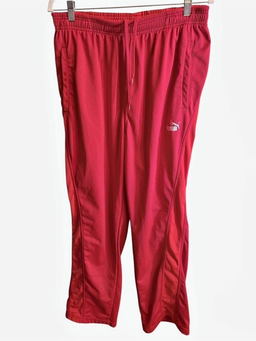 Vintage Puma Red Track Pants Size XL Y2K Retro Side Stripe relaxed straight leg